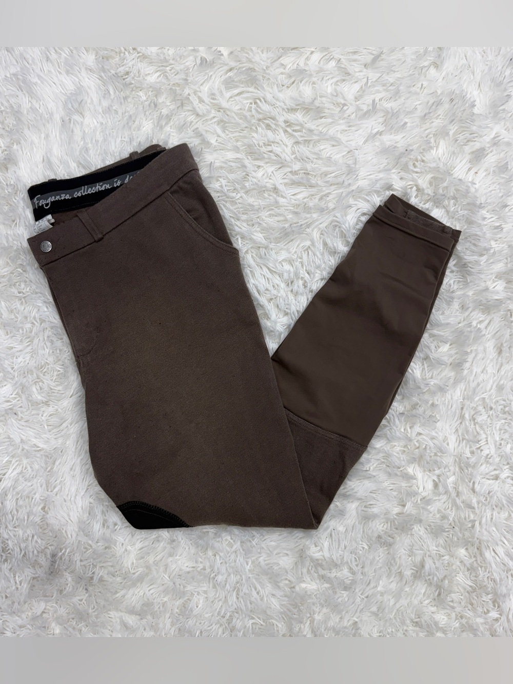 Women’s XL Brown Fouganza Knee Patch Horseback Riding Breeches